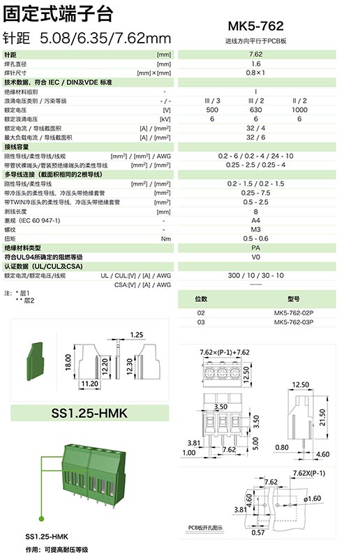 固定式端子臺(tái)MK5-762(圖1)