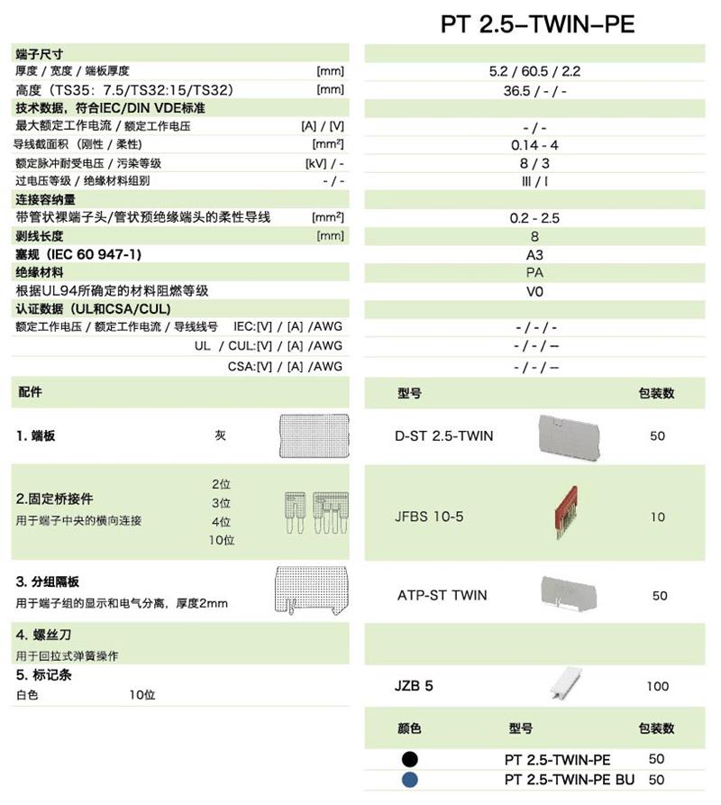 PT直插式系列PT 2.5-TWIN-PE(圖1)
